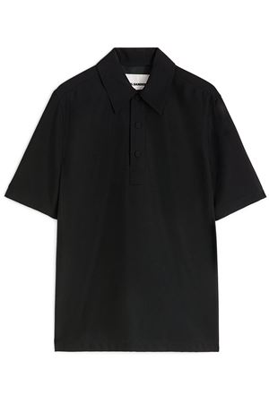 Black wool polo shirt JIL SANDER | J21DL0223J40224001